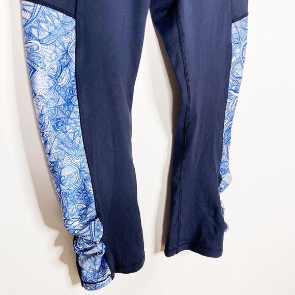 Calia By Carrie Underwood Ocean Inked Printed Crop Leggings Navy Blue Small S - Picture 5 of 9